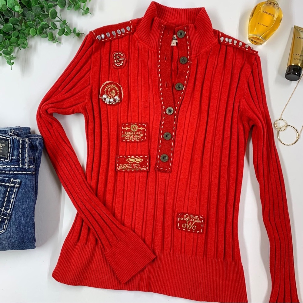 Paolo Santini Embellished Patch Embroidery Sweater
